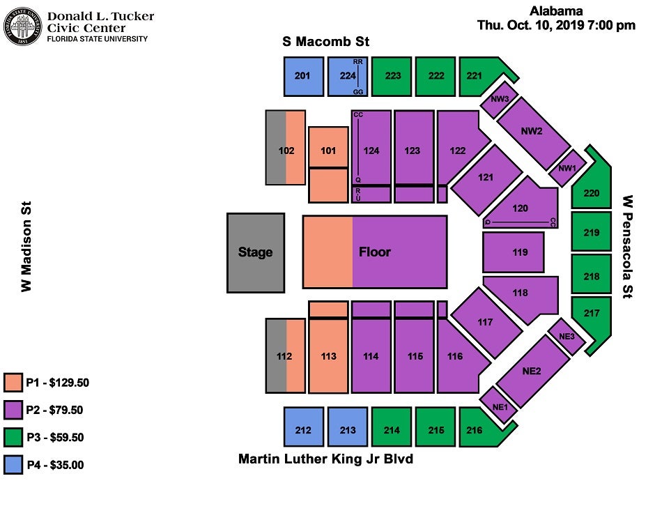 Donald Tucker Civic Center Seating Chart