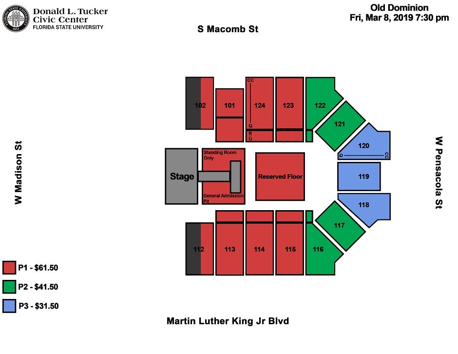 Donald L Tucker Civic Center Seating Chart