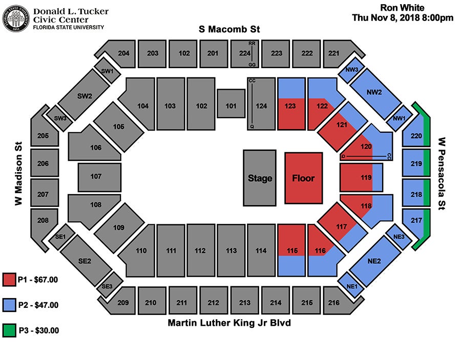 seating charts donald l tucker civic center leon civic center seating chart